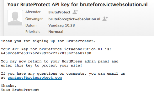 Wordpress BruteProtect Plugin installatie 10